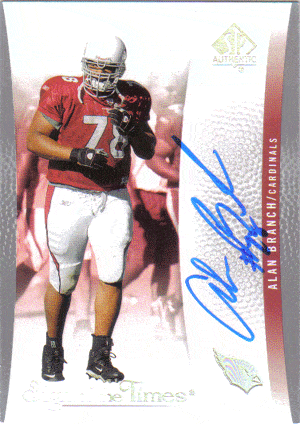 Autographed Football Cards Alan Branch Autographed Football Card