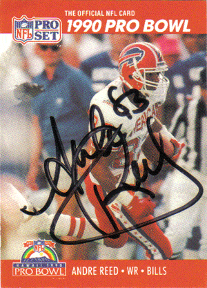 Autographed Football Cards Andre Reed Autographed Pro Bowl Football Card