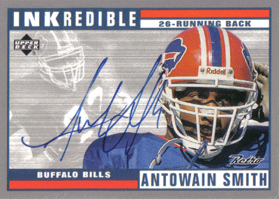 Autographed Football Cards Antowain Smith Autographed Football Card
