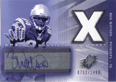 Autographed Football Cards Ben Watson Autographed Jersey Football Card