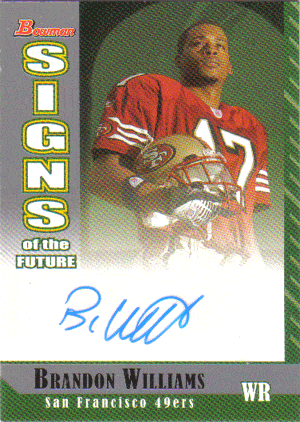 Autographed Football Cards Brandon Williams Autographed Football Card