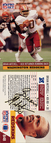 Autographed Football Cards Brian Mitchell Autographed Football Card