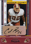 Autographed Football Cards Carlos Rogers 2005 Playoff Rookie Ticket Autograph