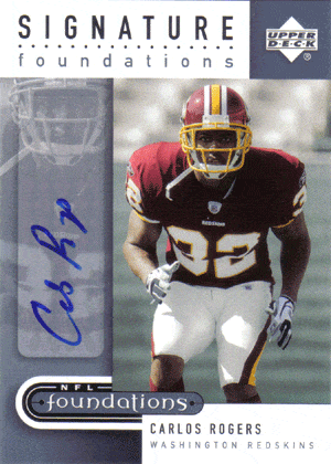 Autographed Football Cards Carlos Rogers Autographed Football Card