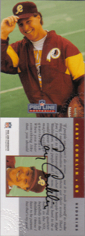 Autographed Football Cards Cary Conklin Autographed Football Card