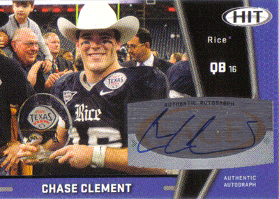 Autographed Football Cards Chase Clement Autographed Rookie Football Card
