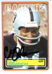 Autographed Football Cards Cliff Branch Autographed Football Card