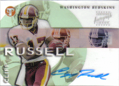 Autographed Football Cards Cliff Russell Autographed Football Card