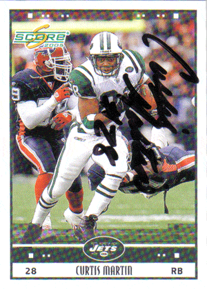 Autographed Football Cards Curtis Martin Autographed Football Card