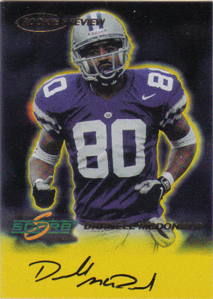 Autographed Football Cards Darnell McDonald Autographed Football Card
