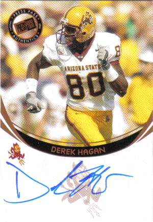 Autographed Football Cards Derek Hagan Autographed Rookie Football Card