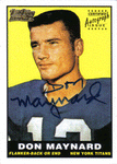 Autographed Football Cards Don Maynard Autographed 2001 Football Card