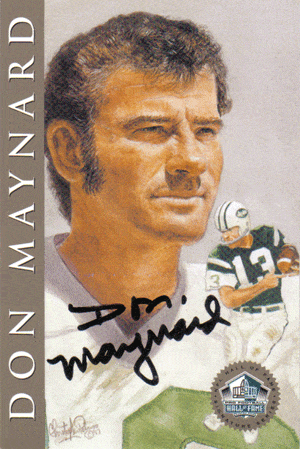 Autographed Football Cards Don Maynard Autographed Hall of Fame Football Card