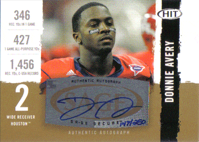 Autographed Football Cards Donnie Avery Autographed Football Card