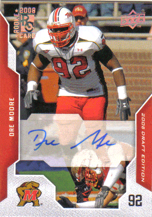 Autographed Football Cards Dre Moore Autographed 2008 Rookie Football Card