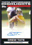 Autographed Football Cards Drew Tate Autographed Football Card