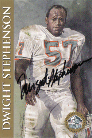 Autographed Football Cards Dwight Stephenson Autographed Football Card