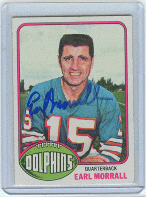 Autographed Football Cards Earl Morrall Autographed 1976 Topps Football Card