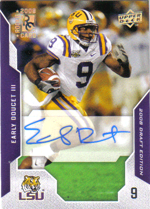 Autographed Football Cards Early Doucet III Autographed Rookie Football Card