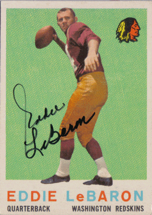 Autographed Football Cards Eddie LeBaron Autographed 1959 Topps Card