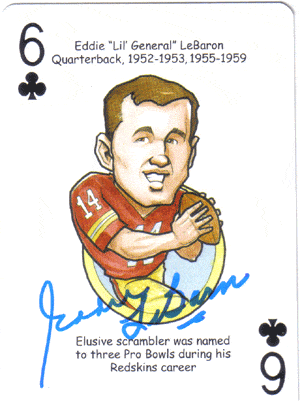 Autographed Football Cards Eddie LeBaron Autographed Playing Card