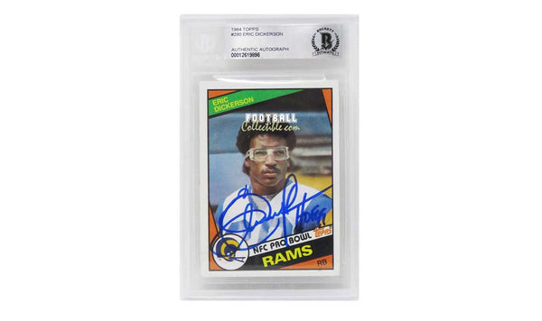 Eric dickerson autographed deals 1984 topps card.