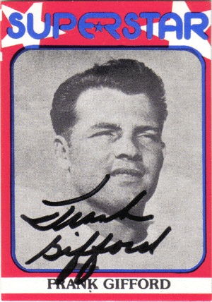 Autographed Football Cards Frank Gifford Autographed 1982 Football Card