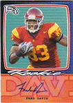 Autographed Football Cards Fred Davis Autographed Rookie Football Card
