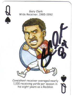Autographed Football Cards Gary Clark Autographed Playing Card