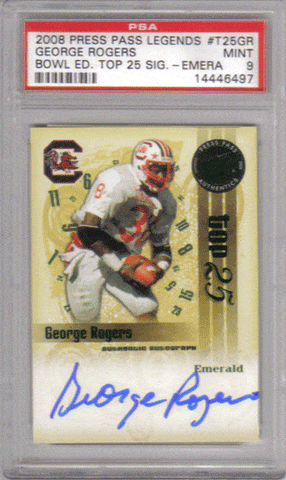 Autographed Football Cards George Rogers PSA Autographed Football Card