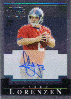 Autographed Football Cards Jared Lorenzen Autographed Rookie Football Card