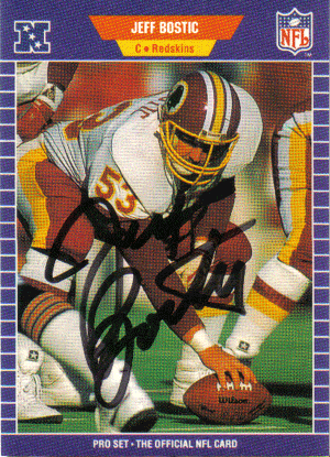 Autographed Football Cards Jeff Bostic Autographed Football Card