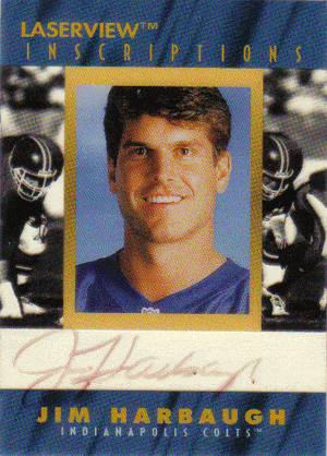 Autographed Football Cards Jim Harbaugh autographed football card