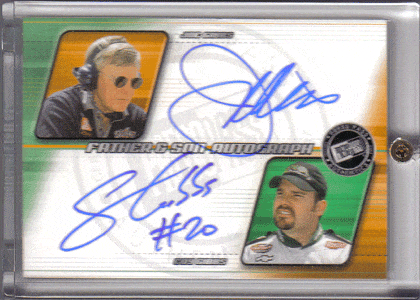 Autographed Football Cards Joe Gibbs & Coy Gibbs Autographed PressPass NASCAR