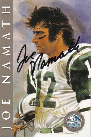 Autographed Football Cards Joe Namath Autographed Hall of Fame Football Card