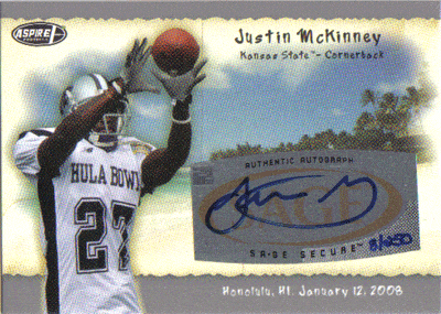 Autographed Football Cards Justin McKinney Autographed Rookie Football Card