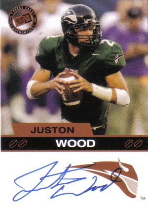 Autographed Football Cards Juston Wood Autographed Rookie Football Card