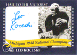 Autographed Football Cards Leo Koceski Autographed Football Card