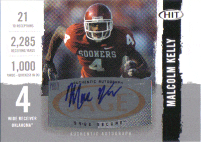 Autographed Football Cards Malcolm Kelly Autographed Rookie Football Card