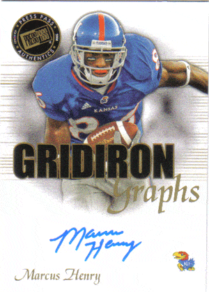 Autographed Football Cards Marcus Henry Autographed Rookie Football Card