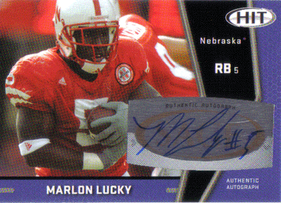 Autographed Football Cards Marlon Lucky Autographed Rookie Football Card