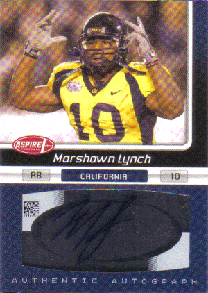 Autographed Football Cards Marshawn Lynch Autographed Rookie Football Card