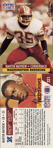 Autographed Football Cards Martin Mayhew Autographed Football Card