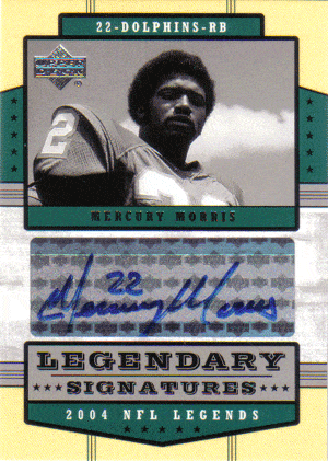 Autographed Football Cards Mercury Morris autographed football card