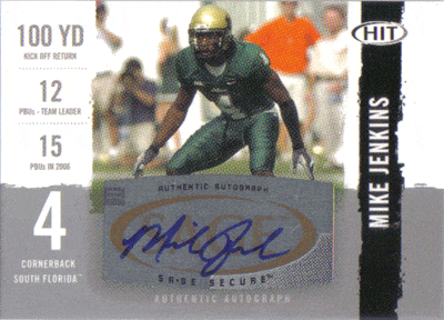 Autographed Football Cards Mike Jenkins Autographed 2008 Rookie Football Card