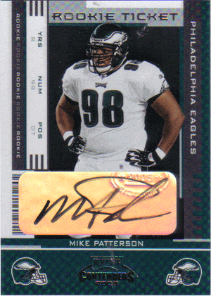 Autographed Football Cards Mike Patterson Autographed Football Card