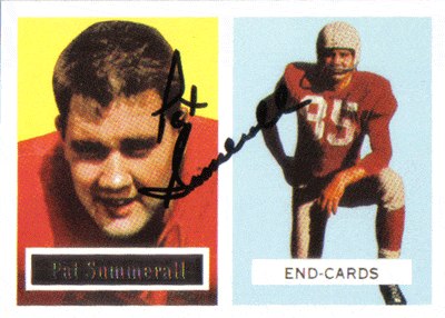 Autographed Football Cards Pat Summerall Autographed Football Card