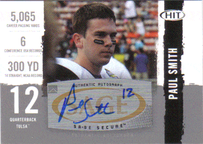 Autographed Football Cards Paul Smith Autographed Rookie Football Card