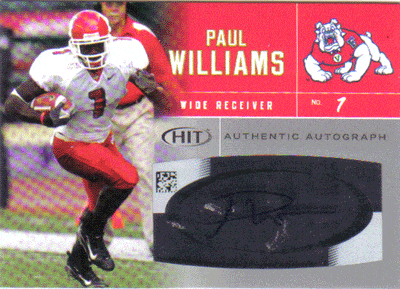 Autographed Football Cards Paul Williams Autographed Rookie Football Card