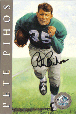 Autographed Football Cards Pete Pihos Autographed Hall of Fame Football Card